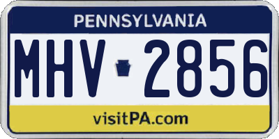 PA license plate MHV2856