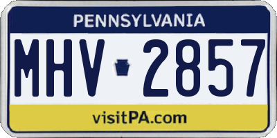 PA license plate MHV2857