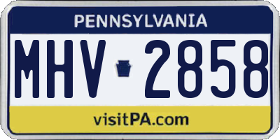 PA license plate MHV2858