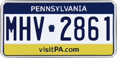 PA license plate MHV2861
