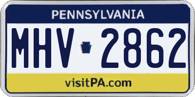 PA license plate MHV2862