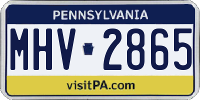 PA license plate MHV2865