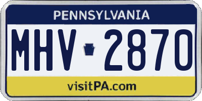 PA license plate MHV2870