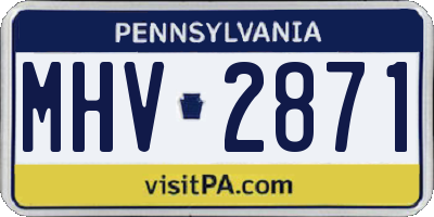 PA license plate MHV2871