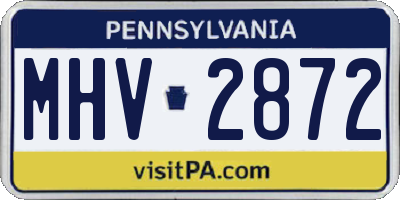 PA license plate MHV2872