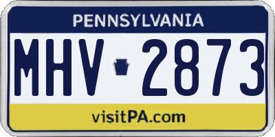 PA license plate MHV2873