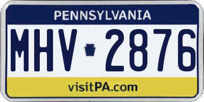 PA license plate MHV2876