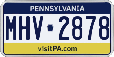 PA license plate MHV2878