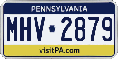 PA license plate MHV2879