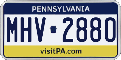 PA license plate MHV2880