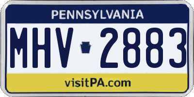 PA license plate MHV2883