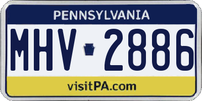 PA license plate MHV2886