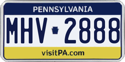 PA license plate MHV2888