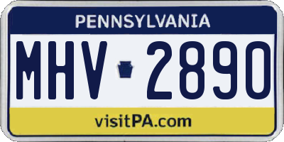 PA license plate MHV2890