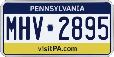 PA license plate MHV2895