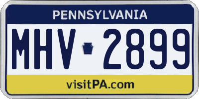 PA license plate MHV2899