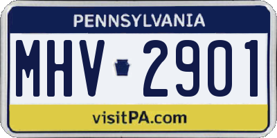 PA license plate MHV2901