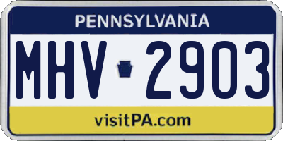 PA license plate MHV2903