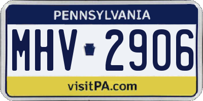 PA license plate MHV2906