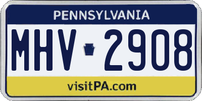 PA license plate MHV2908