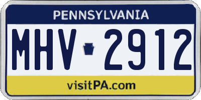 PA license plate MHV2912