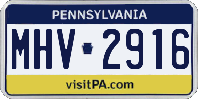 PA license plate MHV2916
