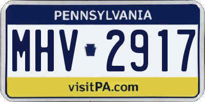 PA license plate MHV2917