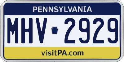 PA license plate MHV2929