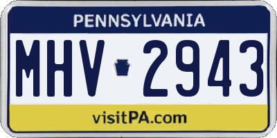 PA license plate MHV2943