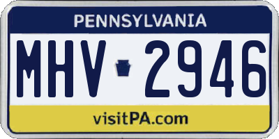 PA license plate MHV2946