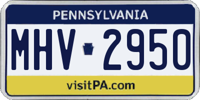 PA license plate MHV2950