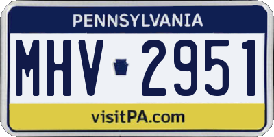 PA license plate MHV2951