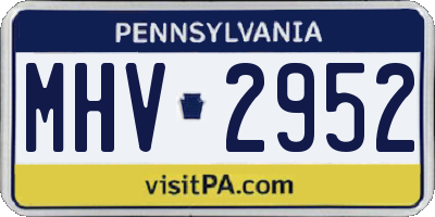 PA license plate MHV2952