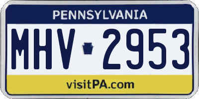 PA license plate MHV2953