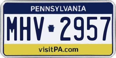 PA license plate MHV2957