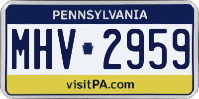 PA license plate MHV2959