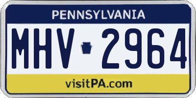 PA license plate MHV2964