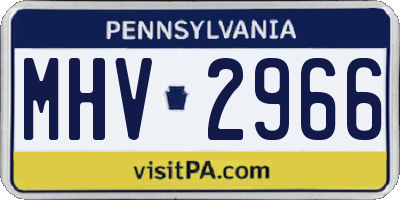 PA license plate MHV2966