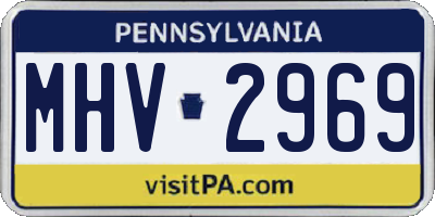 PA license plate MHV2969
