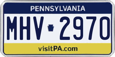 PA license plate MHV2970