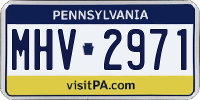 PA license plate MHV2971