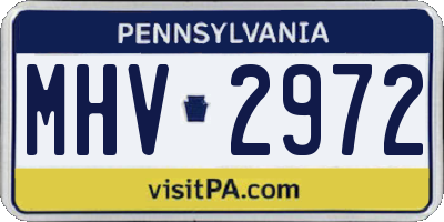 PA license plate MHV2972