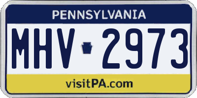 PA license plate MHV2973
