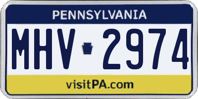 PA license plate MHV2974