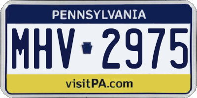 PA license plate MHV2975