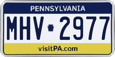 PA license plate MHV2977