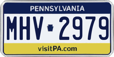 PA license plate MHV2979