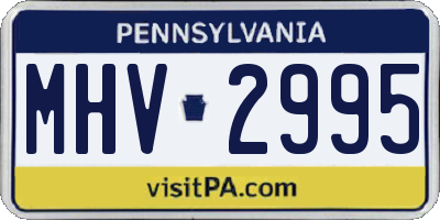 PA license plate MHV2995