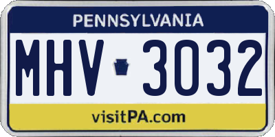 PA license plate MHV3032