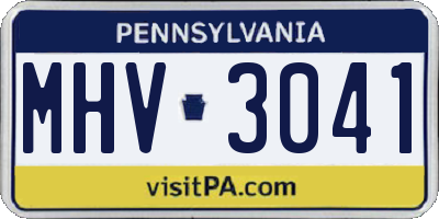 PA license plate MHV3041